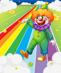 Obraz na płótnie Canvas A clown standing in the colorful road