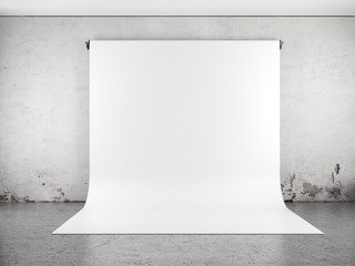 White backdrop in room
