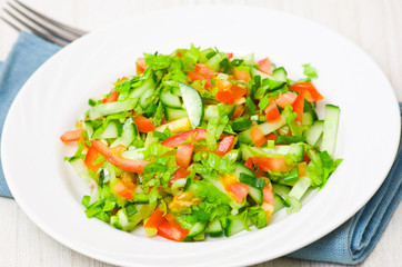 fresh vegetable salad on plate