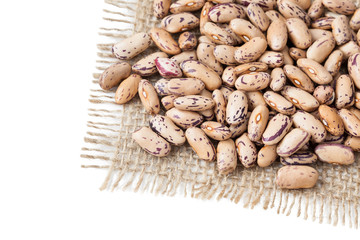 Beans on white background