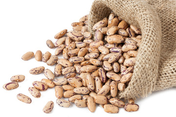 Beans on white background