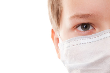 Teenager boy in surgical mask
