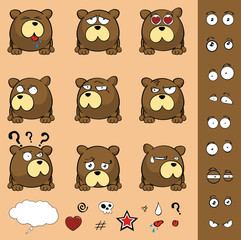 teddy bear ball cartoon set