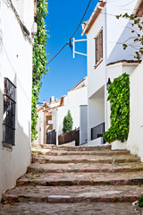 Typical narrow street in Calella de Palafrugell, costa Brava, Ca