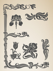 vector set calligraphic design vintage elements and  decoration
