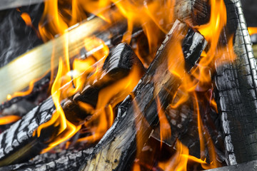Closeup image of bonfire