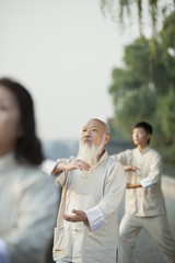 Chinese Practicing Tai Ji