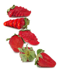 sliced ??strawberries isolation