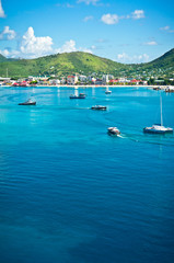 Fototapeta na wymiar Piękna panorama Philipsburg, Saint Martin, Karaiby Islan