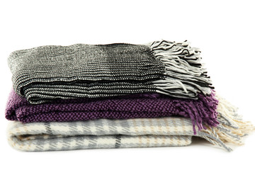Warm plaids isolated on white