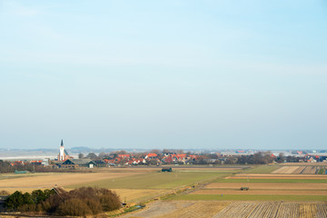 High angle view Dutch island Texel