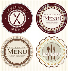 Vintage restaurant stickers
