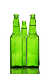 Green beer bottles