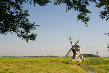 Dutch windmill in Friesland