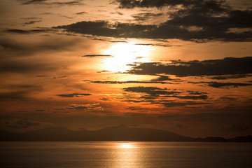 Sunset in the Seraya island