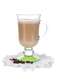 Layered coffee isolated on white