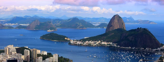 Papier Peint photo Copacabana, Rio de Janeiro, Brésil Vue panoramique du paysage de Rio de Janeiro