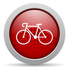 bicycle red circle web glossy icon