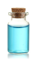 Bottle with basics oil isolated on white