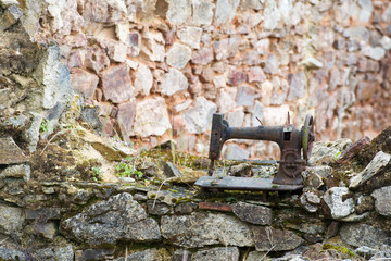 Rusty leaved sewing machine in Oradour sur Glane