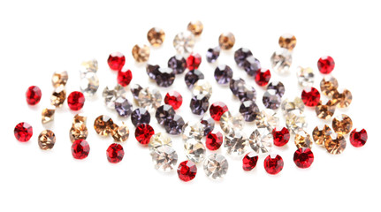 Beautiful gem stones, isolated on white