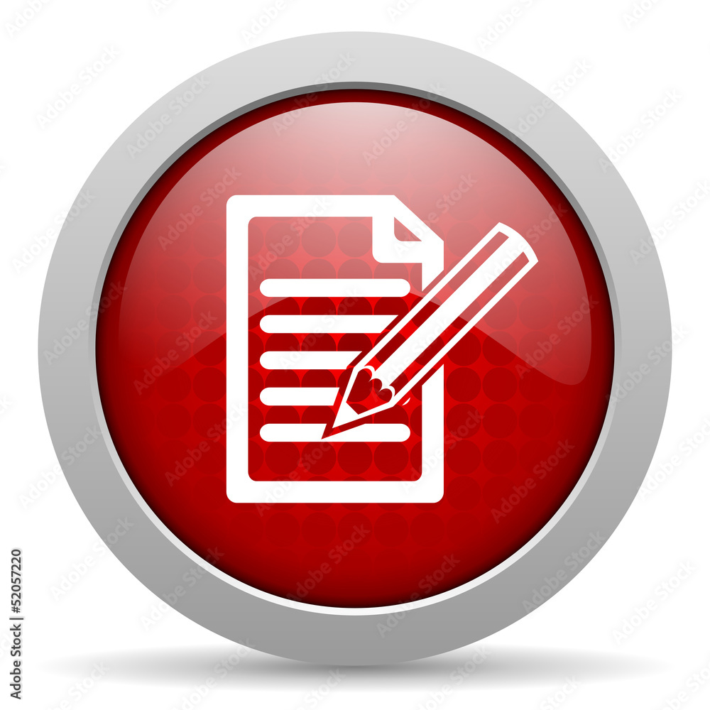 Poster subscribe red circle web glossy icon