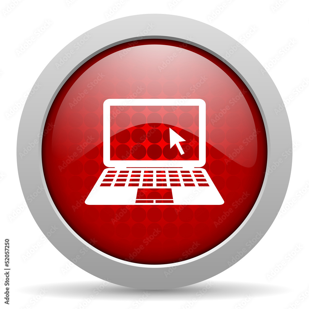 Poster notebook red circle web glossy icon