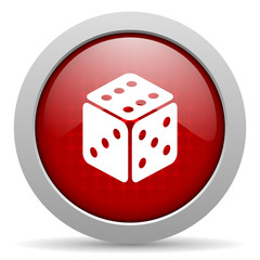 dice red circle web glossy icon