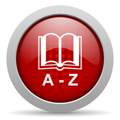 dictionary red circle web glossy icon