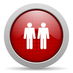 couple red circle web glossy icon