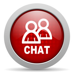 chat red circle web glossy icon