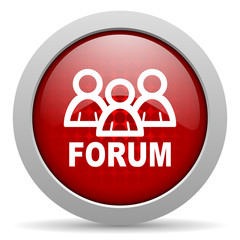 forum red circle web glossy icon