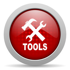 tools red circle web glossy icon