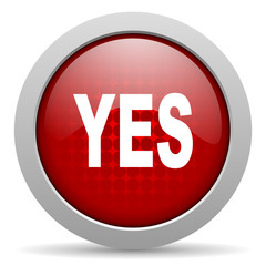 yes red circle web glossy icon