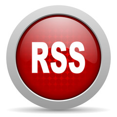 rss red circle web glossy icon