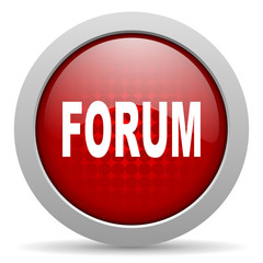 forum red circle web glossy icon
