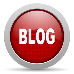 blog red circle web glossy icon
