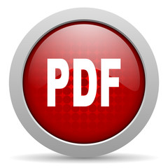 pdf red circle web glossy icon