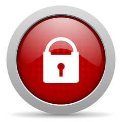 protect red circle web glossy icon
