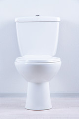 White toilet bowl in a bathroom