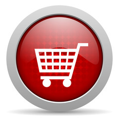 shopping red circle web glossy icon