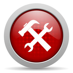 Fototapeta premium tools red circle web glossy icon