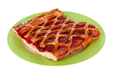 Cherry Pie isolated on white