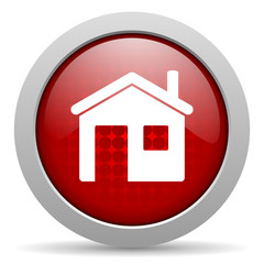 home red circle web glossy icon