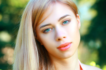 blond girl on a park