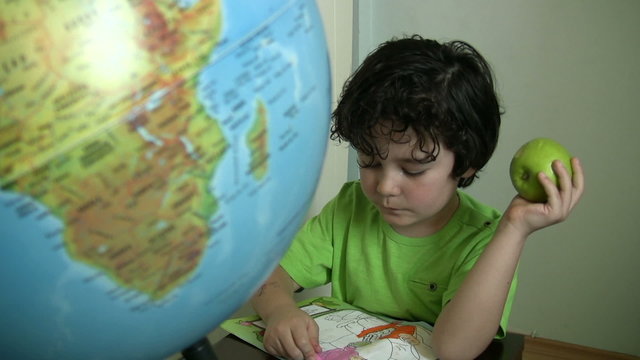 Little Boy Studying