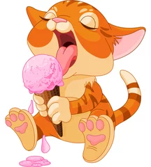 Poster Katten Kitten eten ijs