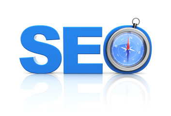 seo word and compass