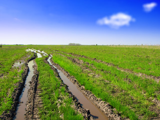 Obraz premium Tractor rut