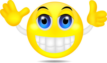 Smiley emoticon waving hand